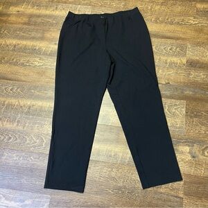 J Jill Ponte Slim Leg Pants Womens Large Black Stretch Elastic Waist Pull On
